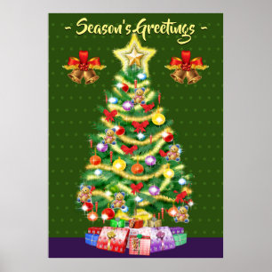 Jätte- gröntar för julgranaffischjul poster