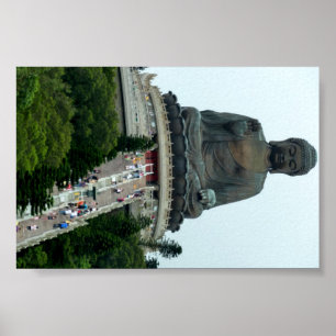 Jätte- Hong Kong som sitter Buddha Poster