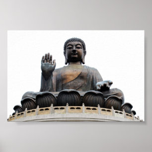 Jätte- Hong Kong som sitter Buddha Poster