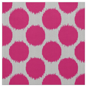 Jätte- Ikat pricker, fuchsia rosor på ljust - gr Tyg