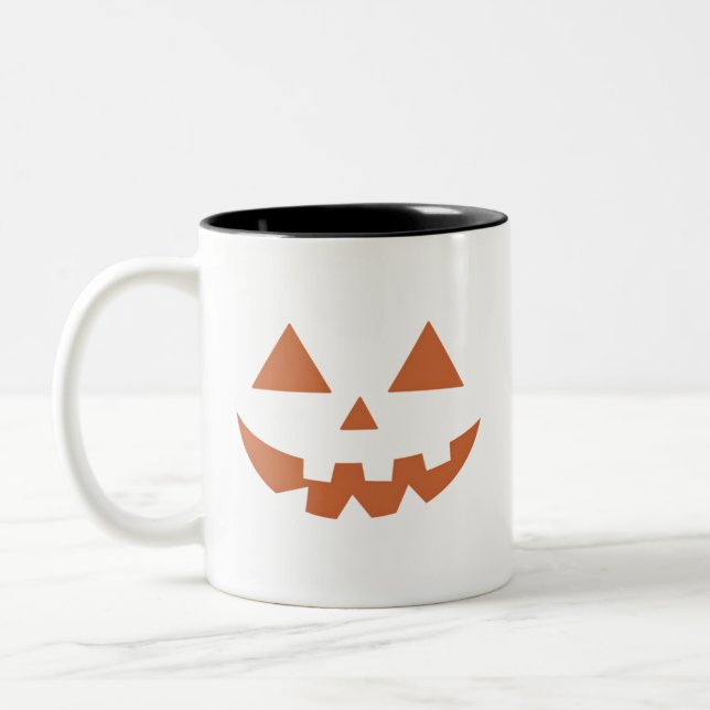 Jätte Jack O' Lantern Halloween-pumpa  Två-Tonad Mugg (Vänster)