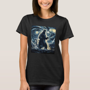 Jätte Kaiju Monster catzilla katt japansk konst St T Shirt