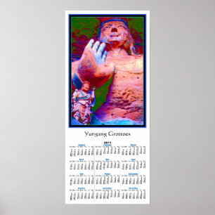 Jätte- kalender 2011 för Buddha Yungang Poster