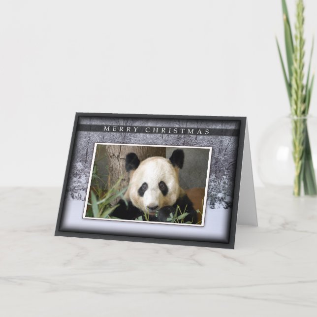 Jätte- kort för hälsning för Pandabjörnjul (Framsida)