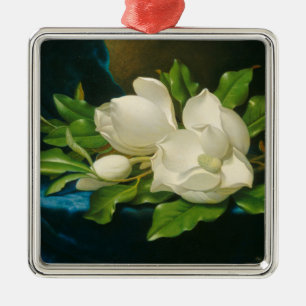 Jätte- Magnolias på en blåttsammettrasa, c.1890 Julgransprydnad Metall
