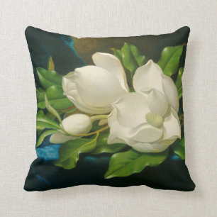 Jätte- Magnolias på en blåttsammettrasa, c.1890 Kudde