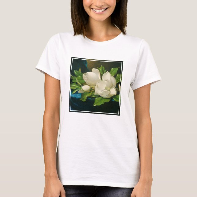 Jätte- Magnolias på en blåttsammettrasa, c.1890 T Shirt (Framsida)