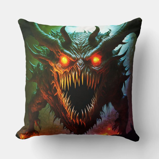 Jätte monster Halloween kastkudde Kudde (Framsida)