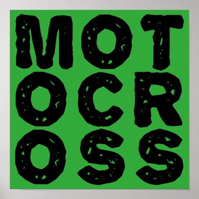 Jätte Motocross Logotyp Dirt Bike Affisch Skylt (Framsidan)