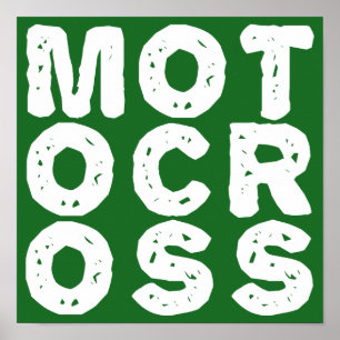 Jätte Motocross Logotyp Dirt Bike Affisch Skylt