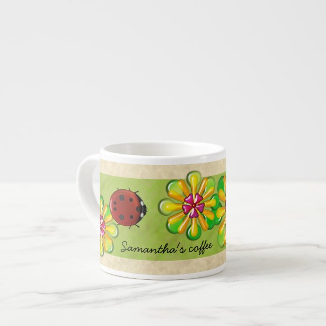 Jätte- nyckelpiga espressomugg (Framsida vänster)