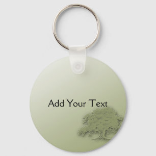 Jätte- Oak på det gröna fält Keychain Nyckelring