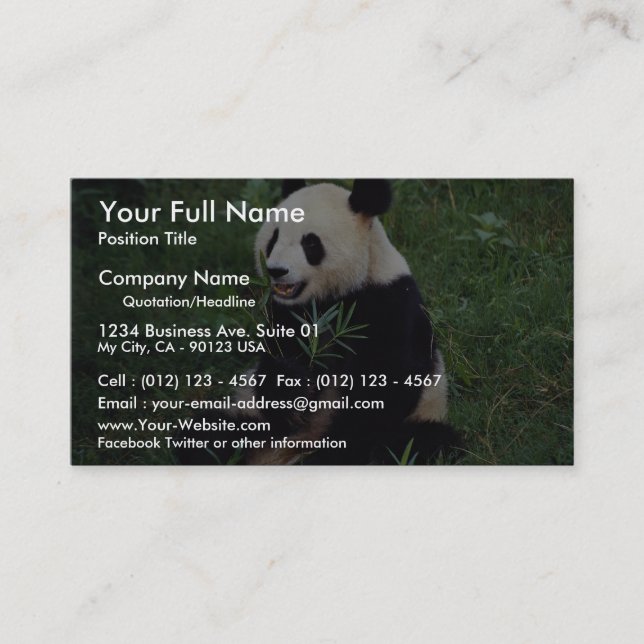 Jätte- panda, Sichuan landskap, china Visitkort (Framsida)