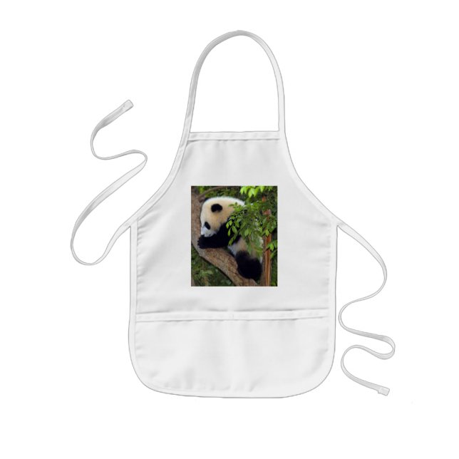 Jätte- Pandabjörn & babyPandaförkläde Barnförkläde (Framsidan)