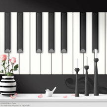 Jätte pianotangentbord papper rulle (svart bakgrun
