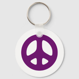 Jätte- purpurfärgad fredstecken Keychain Nyckelring