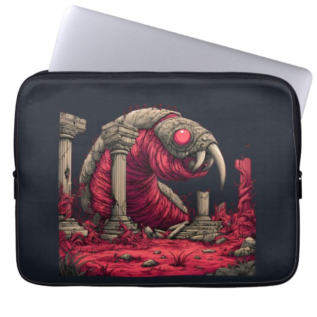 Jätte Röd Alien Mask Orm Monster Bärbar Dator Fodr Laptop Fodral (Framsidan)