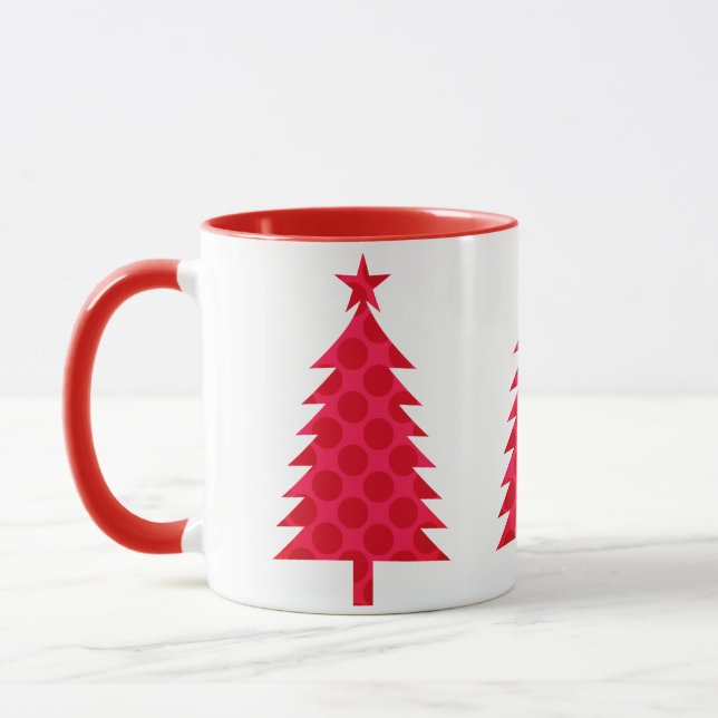 Jätte röda prickar julgran mugg (Vänster)