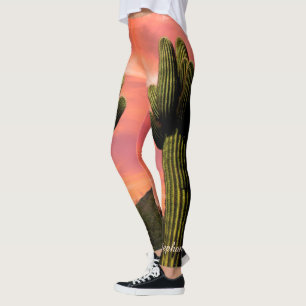 Jätte- Saguarokaktus, känd damasker för personl Leggings