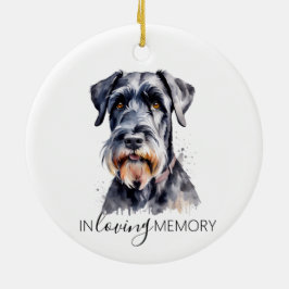 Jätte Schnauzer husdjur minnes jul Julgransprydnad Keramik
