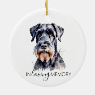 Jätte Schnauzer husdjur minnes jul Julgransprydnad Keramik