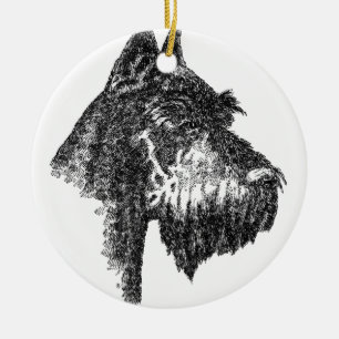 Jätte-Schnauzer Julgransprydnad Keramik