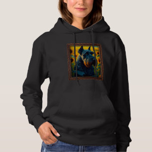 Jätte Schnauzer-målning Solros Blomma Mamma Kvinno T Shirt