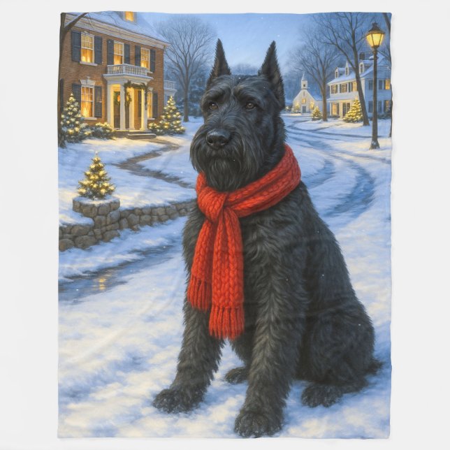 Jätte Schnauzer semester  Fleecefilt (Framsidan)