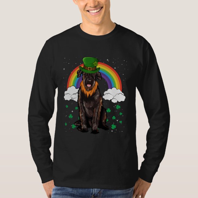 Jätte Schnauzer St Patricks Day Tomte T Shirt (Framsida)