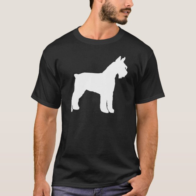 Jätte- Schnauzer (vit) T Shirt (Framsida)