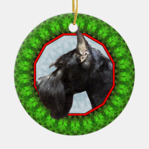 Jätte- Schnauzerlycklig Howliday Julgransprydnad Keramik