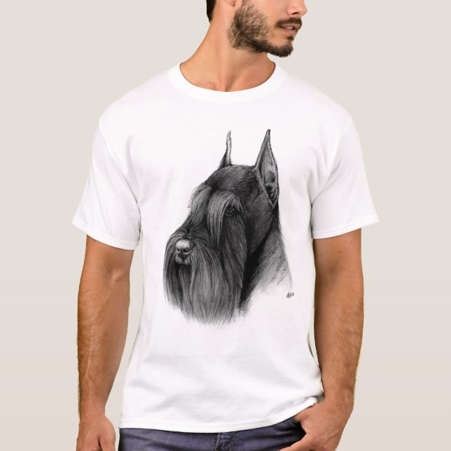 Jätte- schnauzert-skjorta tee shirt (Framsida)