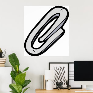 Jätte Silver Gem Clip Kontor och Pappersvaror Poster