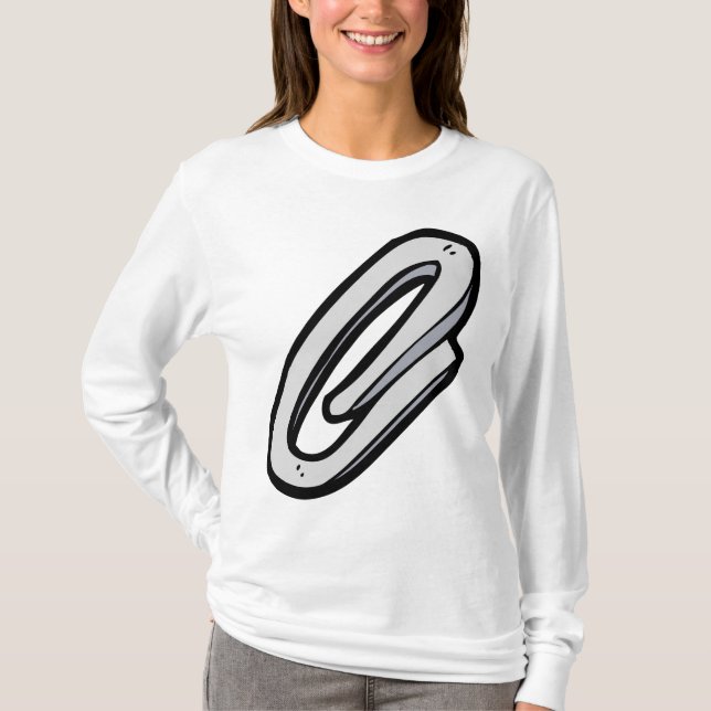 Jätte Silver Gem Clip Kontor och Pappersvaror T Shirt (Framsida)