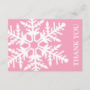 Jätte snöflinga tackkort (rosa/vit) inbjudningar