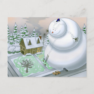 Jätte Snömannen Postkort Vykort