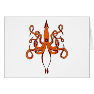 jätte- tioarmad bläckfisk hälsningskort