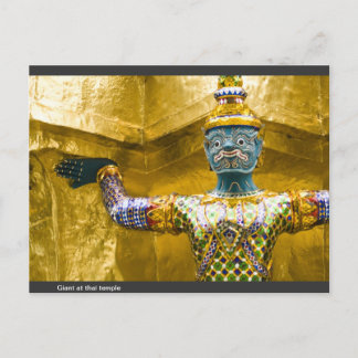 Jätte vid thailändsk tempel vykort