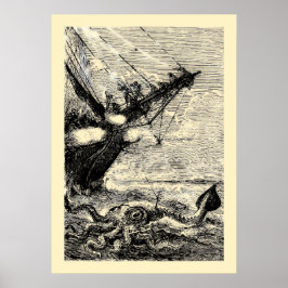 Jättebläckfisk från 20000 Leagues Under The Sea. Poster