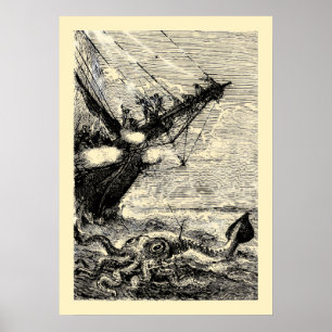 Jättebläckfisk från 20000 Leagues Under The Sea. Poster