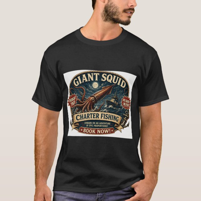 Jättebläckfiske Charter T Shirt (Framsida)