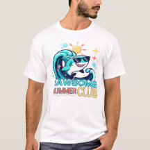 Jättebra sommartröja med rolig hajdesign för somma