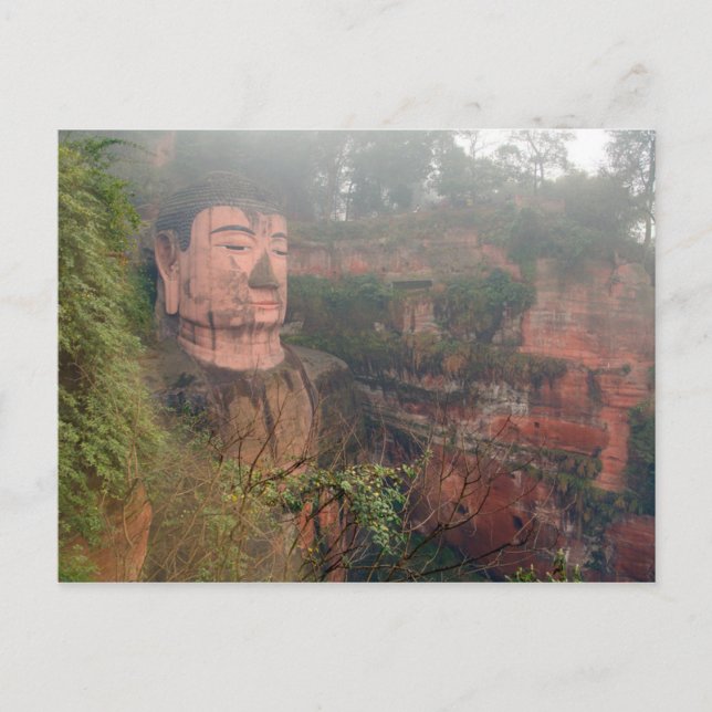 Jättebuddha på vykort i Leshan, Chengdu i Kina (Framsida)