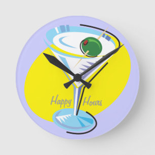 Jätteglatt Hours_retro-style Martini Rund Klocka