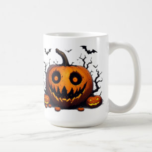 Jätteglödande pumpa med ond Halloween-smile 😱🎃 Kaffemugg