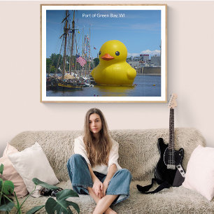 Jättegummianka i hamnen i Green Bay, WI Poster