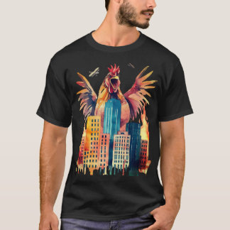 Jättehöstattack mot stad rolig djur t shirt