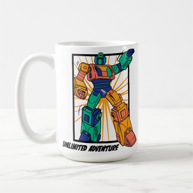 Jättekrigarrobot: Obegränsat Äventyr Kaffemugg (Vänster)