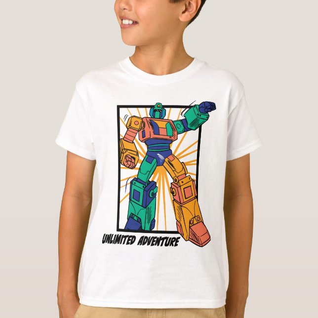 Jättekrigarrobot: Obegränsat Äventyr T Shirt (Framsida)