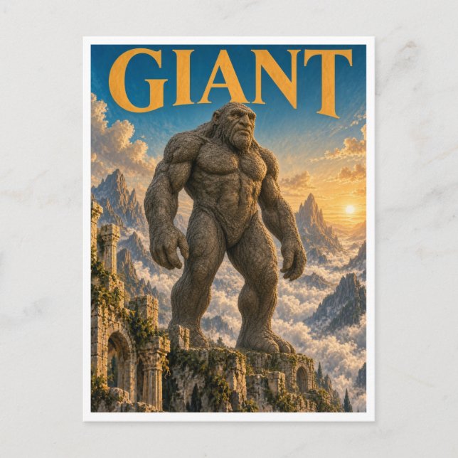 Jättelik, gotisk fantasimonster vykort (Framsida)